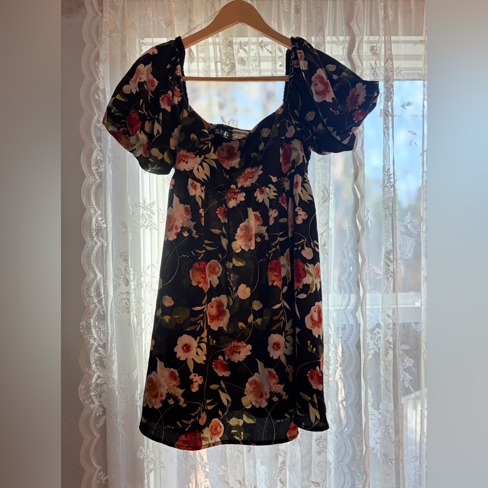 Floral Black Dress